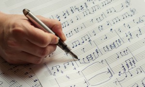 Writing music notes with a fountain pen